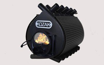 Печь-булерьян Kozak Тип 04 - 1000 м3 с стеклом и защитным кожухом