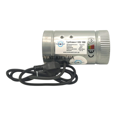 Канальный вентилятор 100 мм - Turbovent WB-V 100 (осевой, без пиле защиты)
