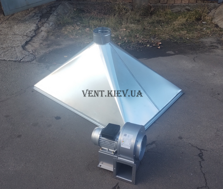 Витяжний зонт острівний 1200&times;800 мм з вентилятором ВЦР 150 (1900 м&sup3;/год)